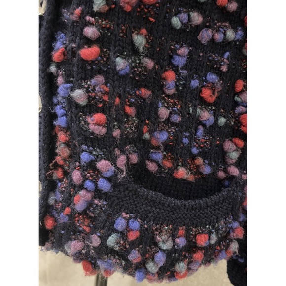 VTG Barry Bricken Women SZ L Hand Knit Pure Virgin Wool Button Front Sweater - Picture 5 of 10